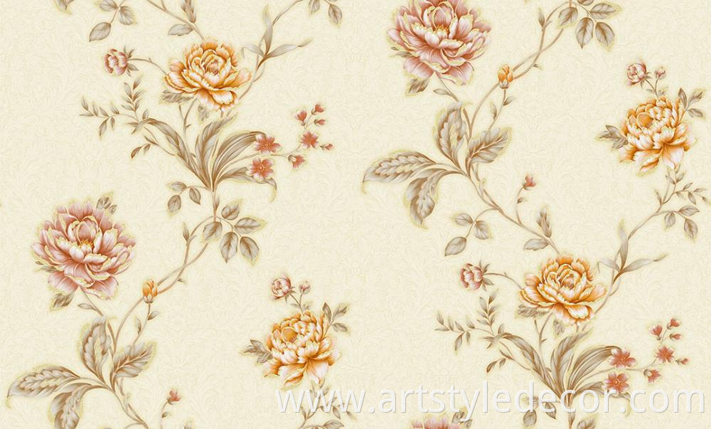 Floral Design PVC Wallpaper